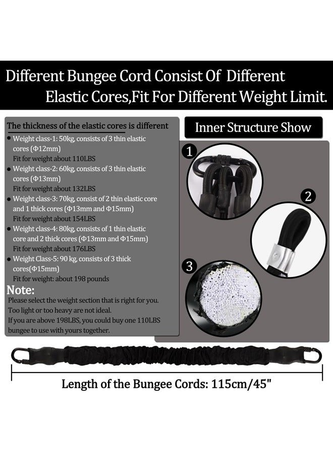Dasking Heavy Bungee Resistance Band Set grawyti Yoga Bungee Cord Resistance Belt Set 4D Bungee Dance Rope Workout Fitness Home Gym Professional Training Equipment - Image 5