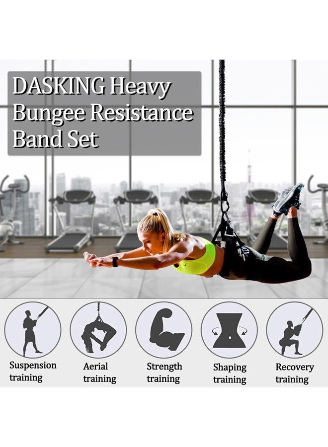 Dasking Heavy Bungee Resistance Band Set grawyti Yoga Bungee Cord Resistance Belt Set 4D Bungee Dance Rope Workout Fitness Home Gym Professional Training Equipment - Image 2