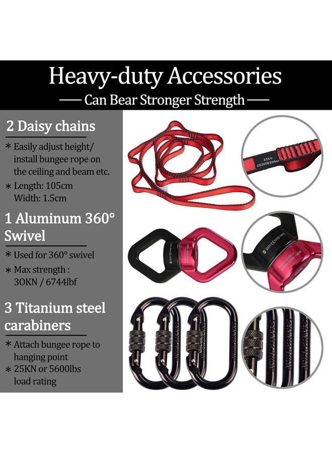 Dasking Heavy Bungee Resistance Band Set grawyti Yoga Bungee Cord Resistance Belt Set 4D Bungee Dance Rope Workout Fitness Home Gym Professional Training Equipment - Image 4