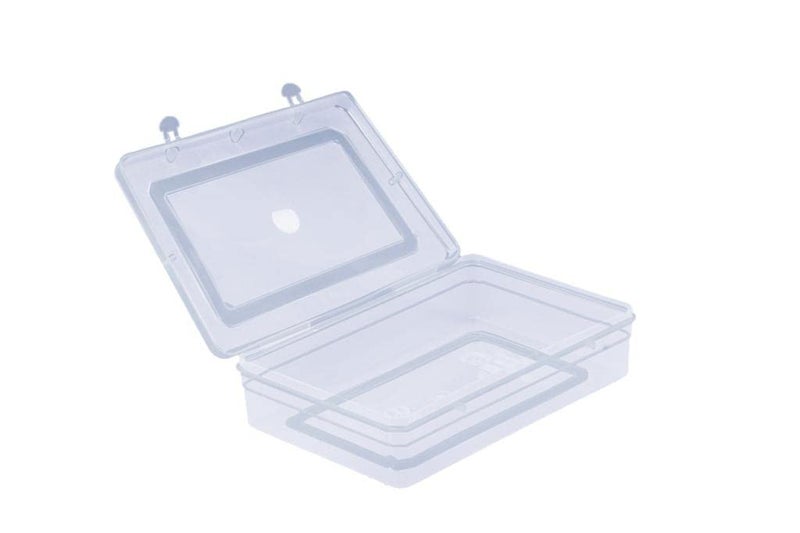 SHOPATHON INDIA IN55 Clear Plastic Storage Box Organizer Rectangle Medium Size Container With Lid And Lock Combo 4 Same Size -13x20x5 cm - Image 4