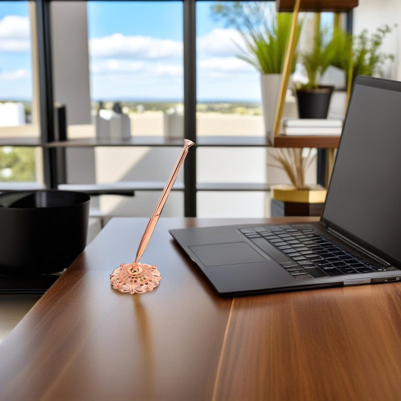 Rose Gold Ballpoint Pen with Rhinestones and Stand for Wedding Signing Professional Use - Image 5