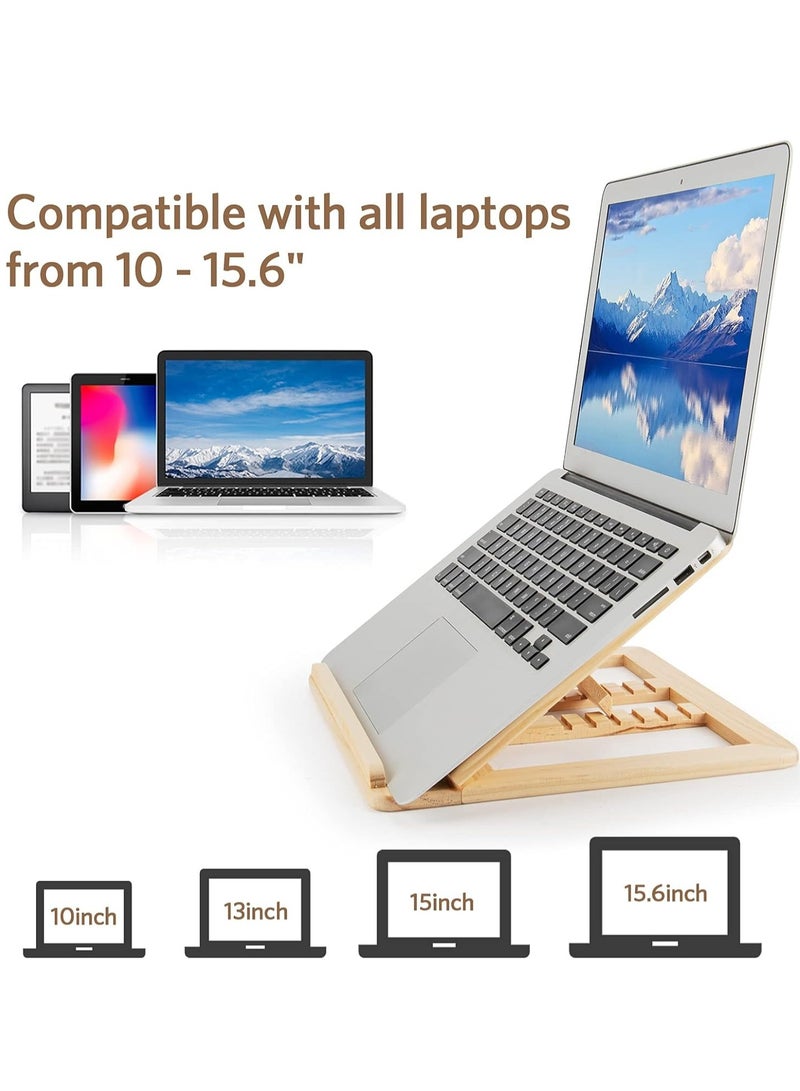 Wooden Laptop Stand with Ergonomic Design and Cooling Feature - Image 5