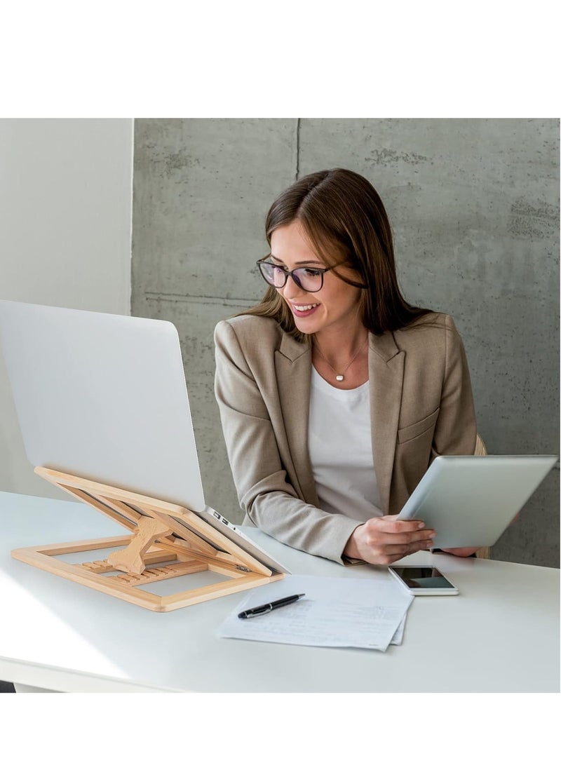 Wooden Laptop Stand with Ergonomic Design and Cooling Feature - Image 4