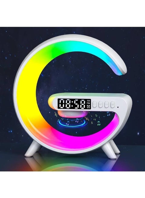 Table Lamp RGB Smart Bluetooth Speaker Wireles FM Radio Technology RGB Sound Box, Bluetooth Charger Wireless Charging