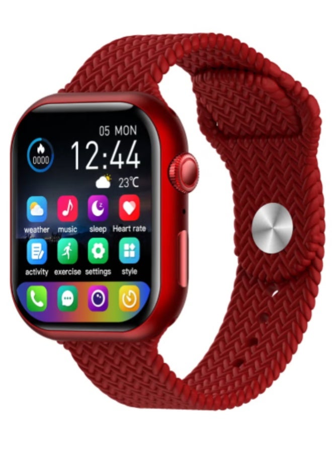 AROAQ Z81 Pro Max Smart Watch 2.1 Inch HD Display with Compass, NFC, Fitness Tracker, Bluetooth Calling, Waterproof – For Men & Women , Red - Image 1