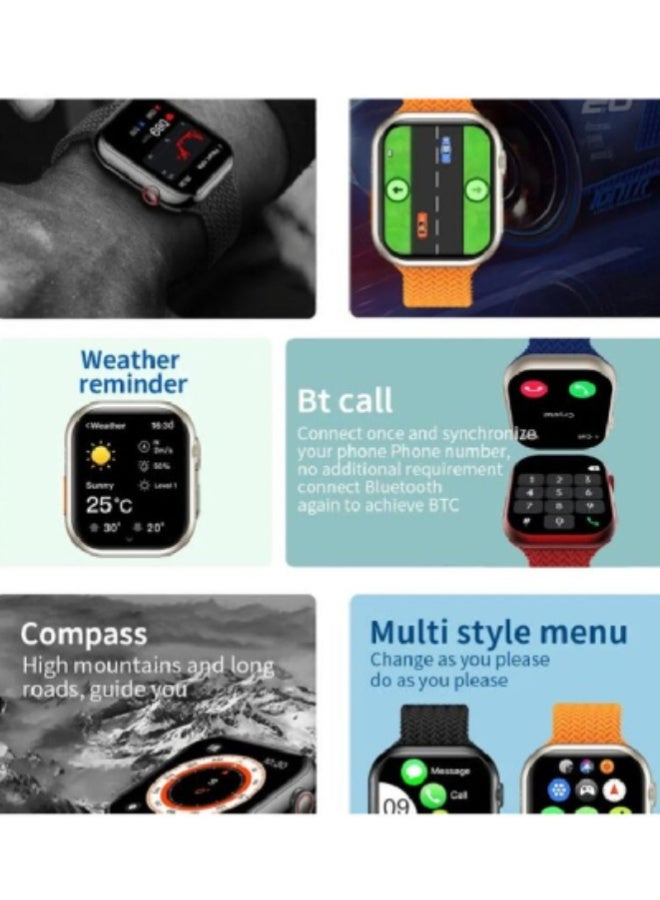 AROAQ Z81 Pro Max Smart Watch 2.1 Inch HD Display with Compass, NFC, Fitness Tracker, Bluetooth Calling, Waterproof – For Men & Women , Red - Image 4