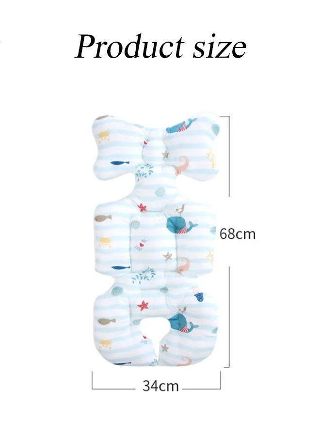 Vinnatsu Vinnatsu Baby Seat Pad Liner for Stroller Stroller Liner Universal 3D Air Mesh Breathable Car High Chair Cushion for Infant Soft Padding,Baby Carrier Pram Non Slip Cushion for Baby Kid Toddler In  Gray Fish - Image 2