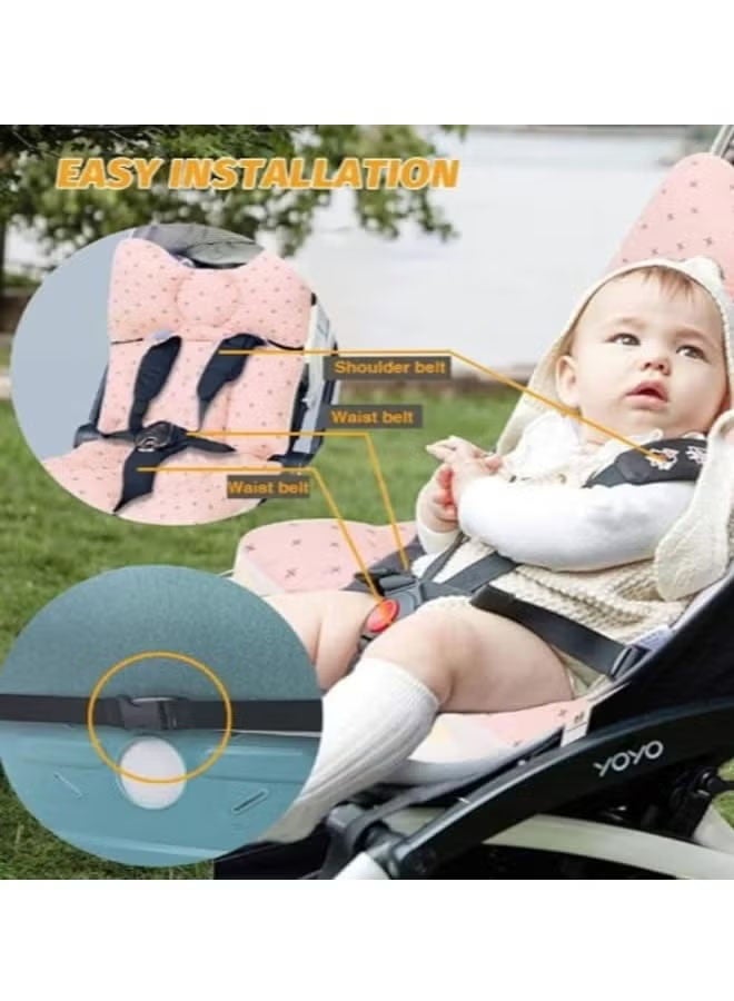 Vinnatsu Vinnatsu Baby Seat Pad Liner for Stroller Stroller Liner Universal 3D Air Mesh Breathable Car High Chair Cushion for Infant Soft Padding,Baby Carrier Pram Non Slip Cushion for Baby Kid Toddler In  Gray Fish - Image 3