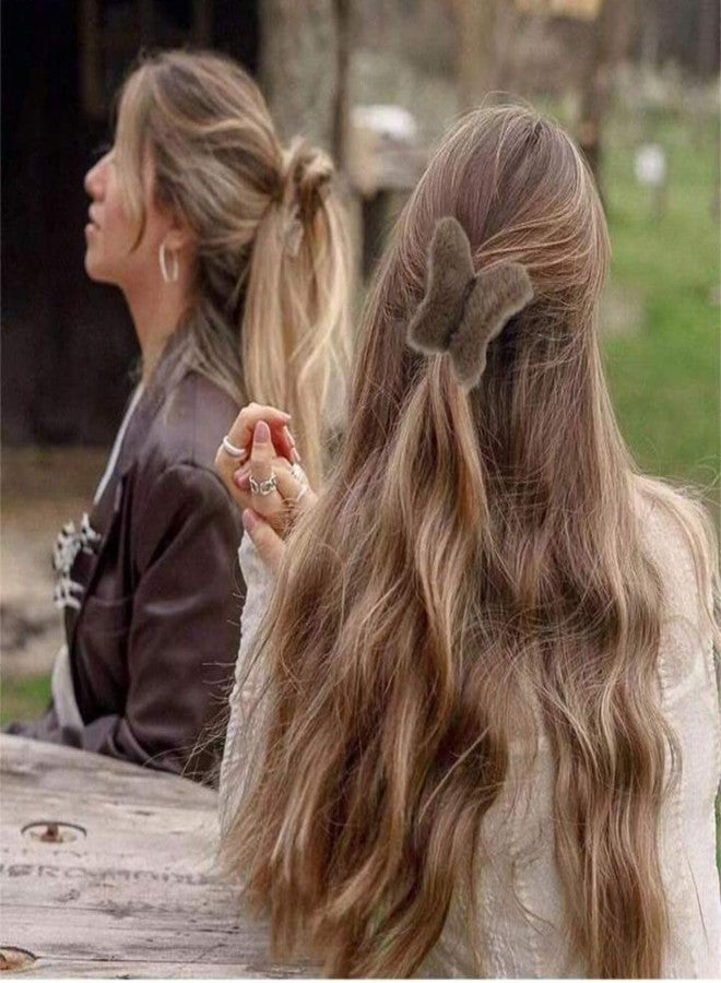 RHOSYN HAIR ACCESSORIES 4 Pcs Faux Fur Hair Clips Set ||Simple Fluffy Plush Hair Claw Clips|| Fuzzy Stylish Curly Hair Styling ||Furry Hair Claw Clips for Women Girls (Random Color) - Image 4