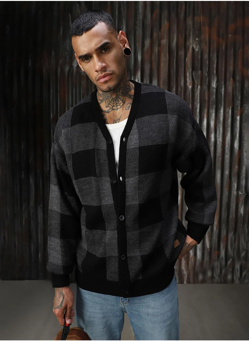 HIGH STAR Men's Multicoloured 100% Acrylic Solid Sweater