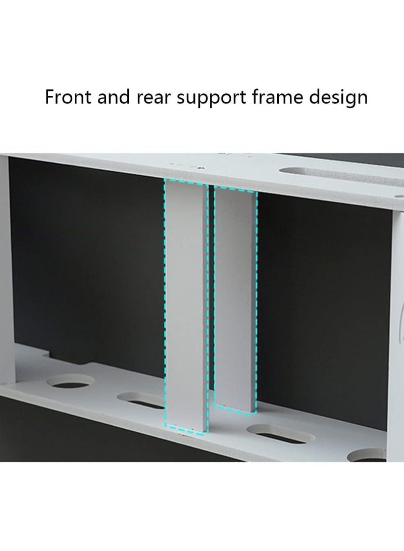 Eworld Stylish Wall-Mounted Router Rack for Wi-Fi Router, Set-Top Box, Light Cat Box, and More, Includes Doors and Patch Panel Shielding Box for Neat Storage, White.  - Image 4