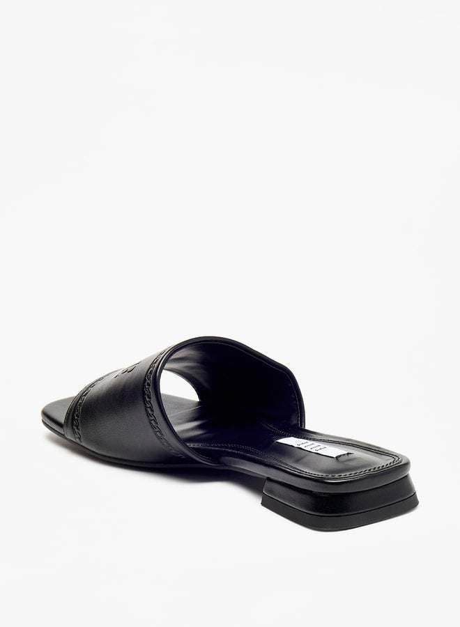 ELLE Women's Logo Embossed Slip-On Sandals  - Image 2