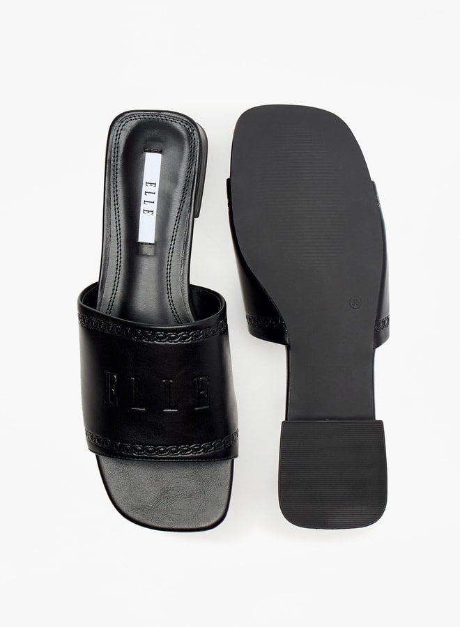 ELLE Women's Logo Embossed Slip-On Sandals  - Image 4
