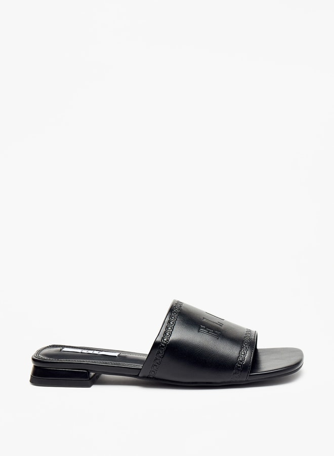 ELLE Women's Logo Embossed Slip-On Sandals  - Image 3