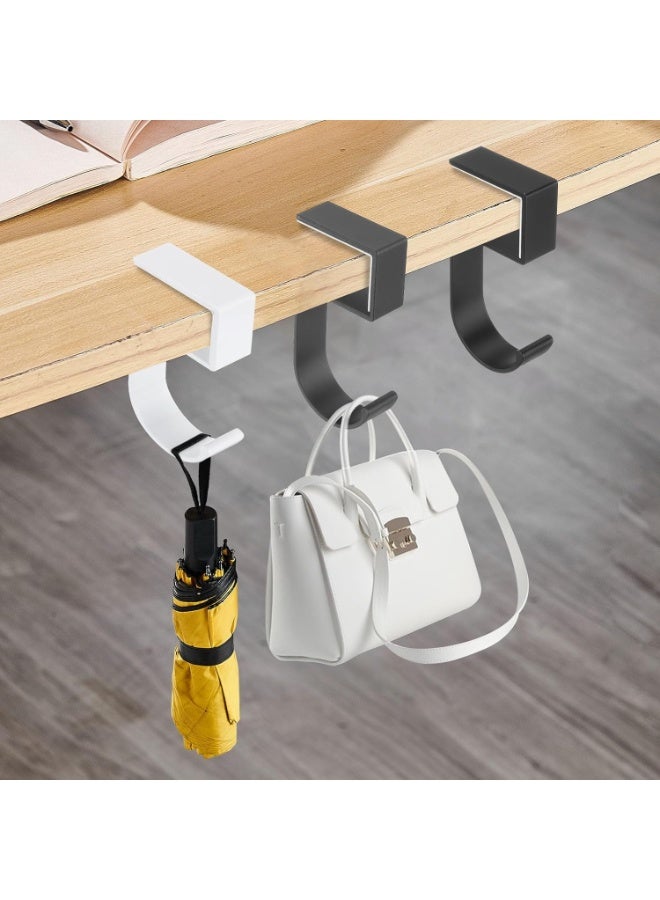 2Pcs Purse Hook for Table – 5‑Shaped Purse Hanger for Desk – Portable, Nail‑Free, Heavy Duty Under Desk Handbag Holder – Backpack, Headphone, Small Hook – Black - Image 5