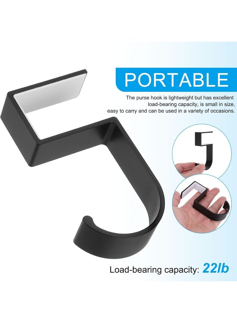 2Pcs Purse Hook for Table – 5‑Shaped Purse Hanger for Desk – Portable, Nail‑Free, Heavy Duty Under Desk Handbag Holder – Backpack, Headphone, Small Hook – Black - Image 3