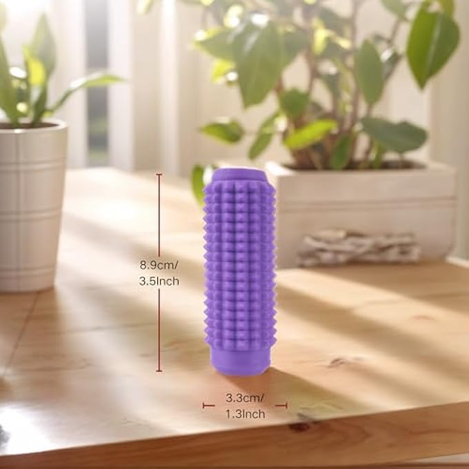 JHBEEY Little Ouchies Fidget, Pocket Mini Fidget Toy for Adults, 2pcs Spiky Grippie Stim Keychain for Anxiety Relief Positive(Dark Purple + Light Purple) - Image 2