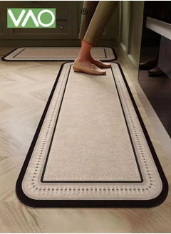 VAOdo 2PCS Kitchen Mats Cushioned Anti Fatigue Kitchen Rugs and Mats Non Skid Waterproof Kitchen Mats for Floor Comfort Foam Standing Mat for Home Office Sink Laundry Desk Black and White  - Image 1