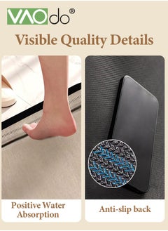 VAOdo 2PCS Kitchen Mats Cushioned Anti Fatigue Kitchen Rugs and Mats Non Skid Waterproof Kitchen Mats for Floor Comfort Foam Standing Mat for Home Office Sink Laundry Desk Black and White  - Image 5