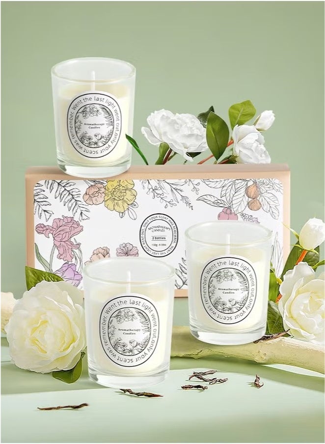 3pcs Scented Candle, Three Different Scents Single Wick Candle - Floral Scent  - Image 1