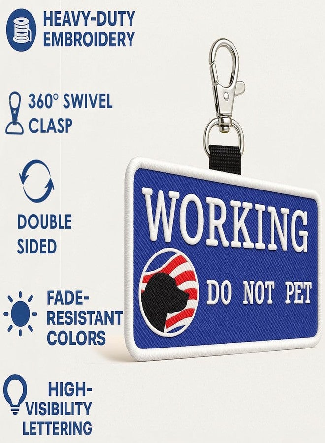 WORKINGSERVICEDOG.COM رقعة تعريفية للكلاب العاملة - لا تلمسها - تُثبت على سترة الكلب الخدمي، أو حزامه، أو طوقه، أو مقوده، أو حاملته - Image 2