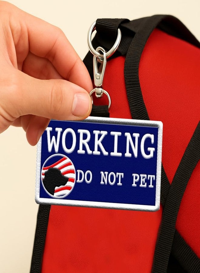 WORKINGSERVICEDOG.COM رقعة تعريفية للكلاب العاملة - لا تلمسها - تُثبت على سترة الكلب الخدمي، أو حزامه، أو طوقه، أو مقوده، أو حاملته - Image 3