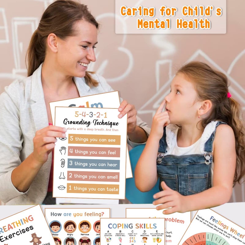 Distasio 9 Calming Corner Posters Classroom, Calm Down Corner Feelings Chart for Kids, Mental Health Posters, Classroom Educational Poster Emotions Chart Coping Skills, Preschool Classroom Wall Art Decorations - Image 4
