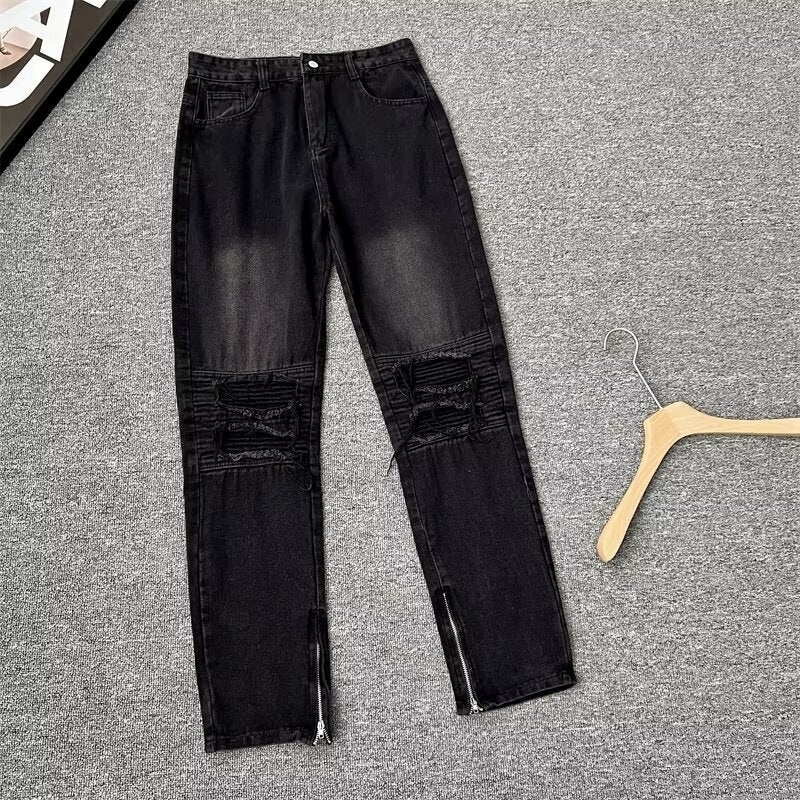 Unisex Classic Denim Jeans Loose Fit Daily Outdoor Wear - Image 1