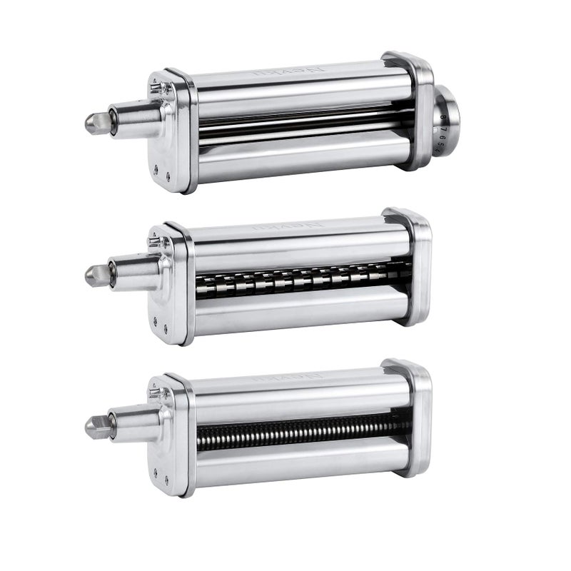 NEVKU Pasta Maker Attachments Set for all KitchenAid Stand Mixer including Pasta Sheet Roller Spaghetti Cutter Fettuccine Cutter by Nevku 