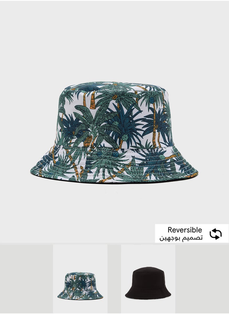 Seventy Five - Reversible Tropical Print Bucket Hat - Image 1