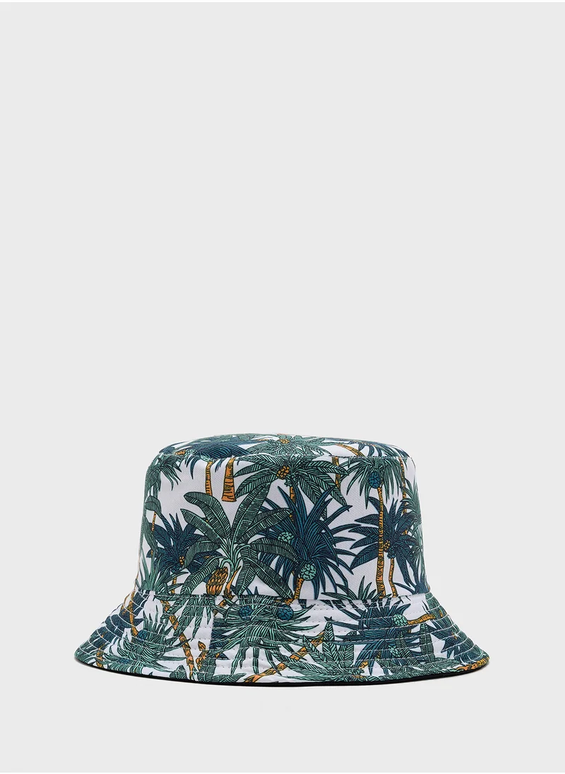 سفنتي فايف Reversible Tropical Print Bucket Hat