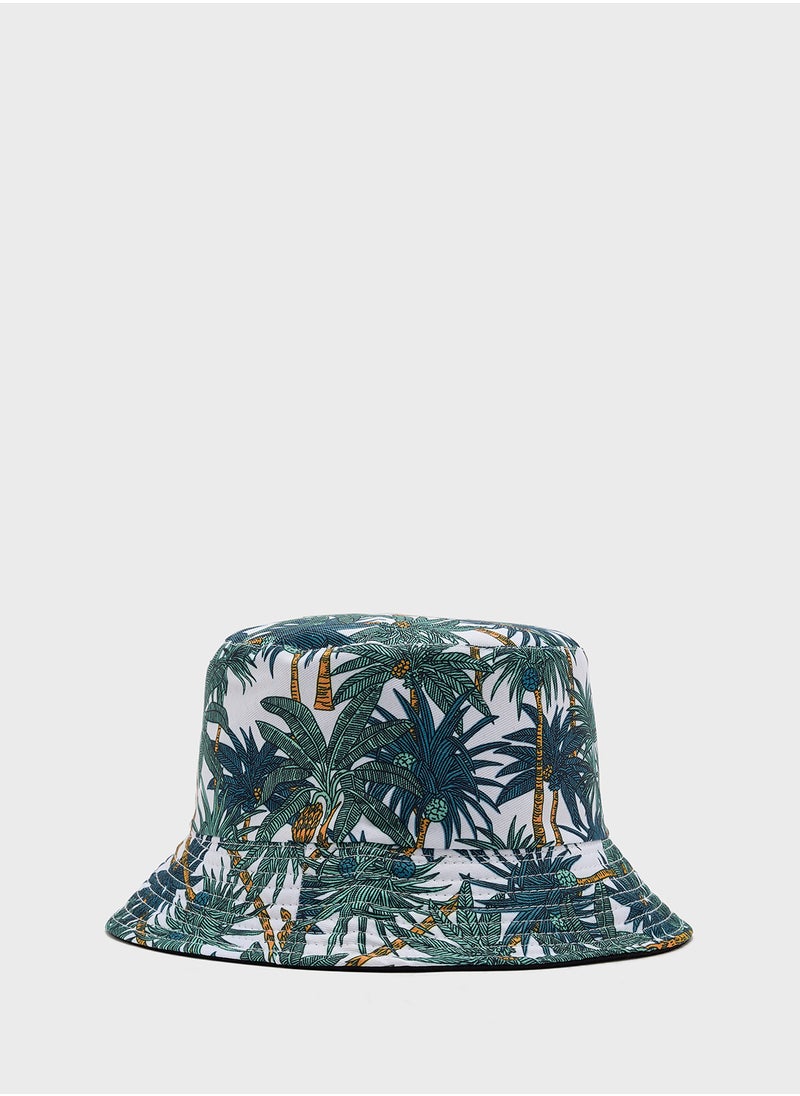 Seventy Five - Reversible Tropical Print Bucket Hat - Image 1