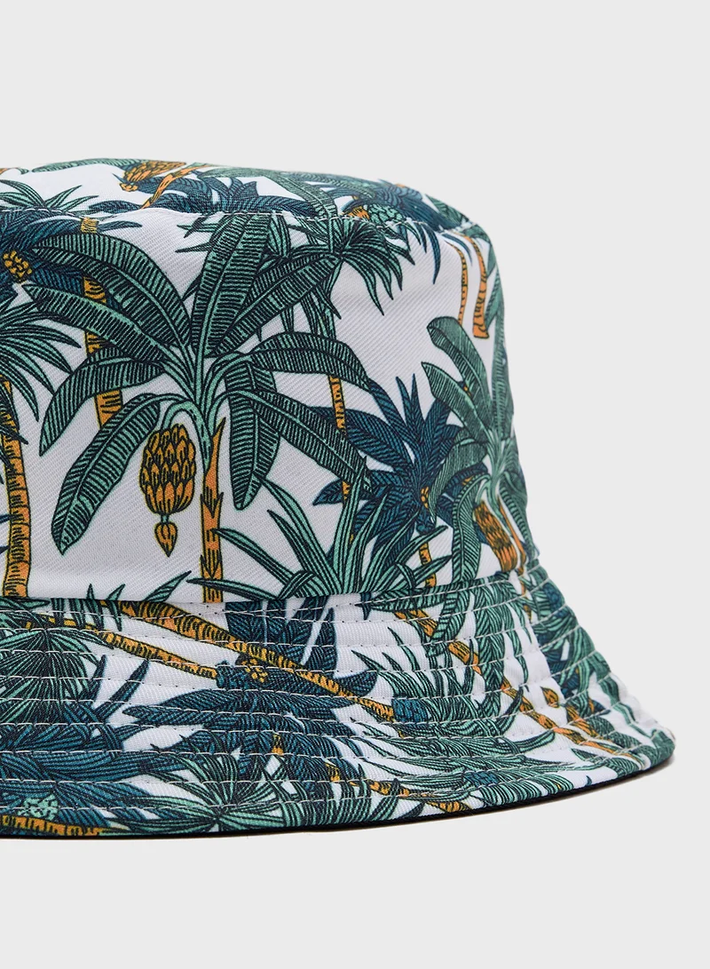 Seventy Five Reversible Tropical Print Bucket Hat