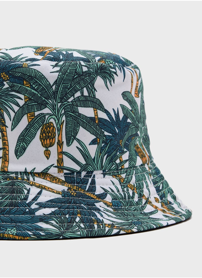 Seventy Five - Reversible Tropical Print Bucket Hat - Image 1