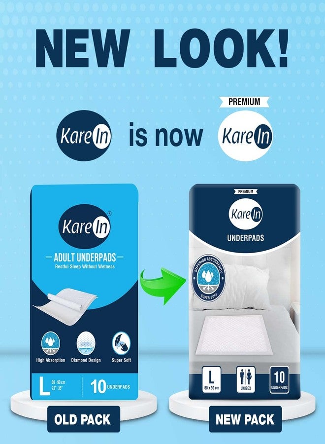 KareIn Premium Underpads, Large 60 x 90 Cm, 10 Count, High Absorbency, Leak Proof, Pack of 1 - Image 2