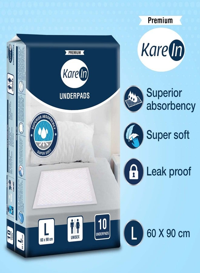 KareIn Premium Underpads, Large 60 x 90 Cm, 10 Count, High Absorbency, Leak Proof, Pack of 1 - Image 4