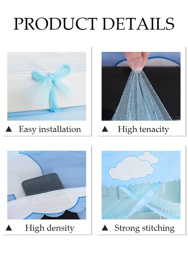 DUNISO 4 Corner Post Mosquito Net Student Dormitory, Home Bunk Nets Bed Curtains Cloth Bed Canopy Students Curtain Nets Breathable Dustproof Single Sleeper  - Image 4