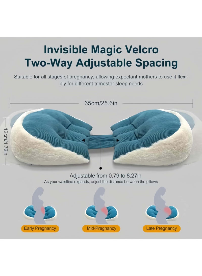 Mitoy Pregnancy Pillows for Sleeping, Faux Fur Luxury Maternity Pillow Support for Pregnant Women(Blue) - Image 4