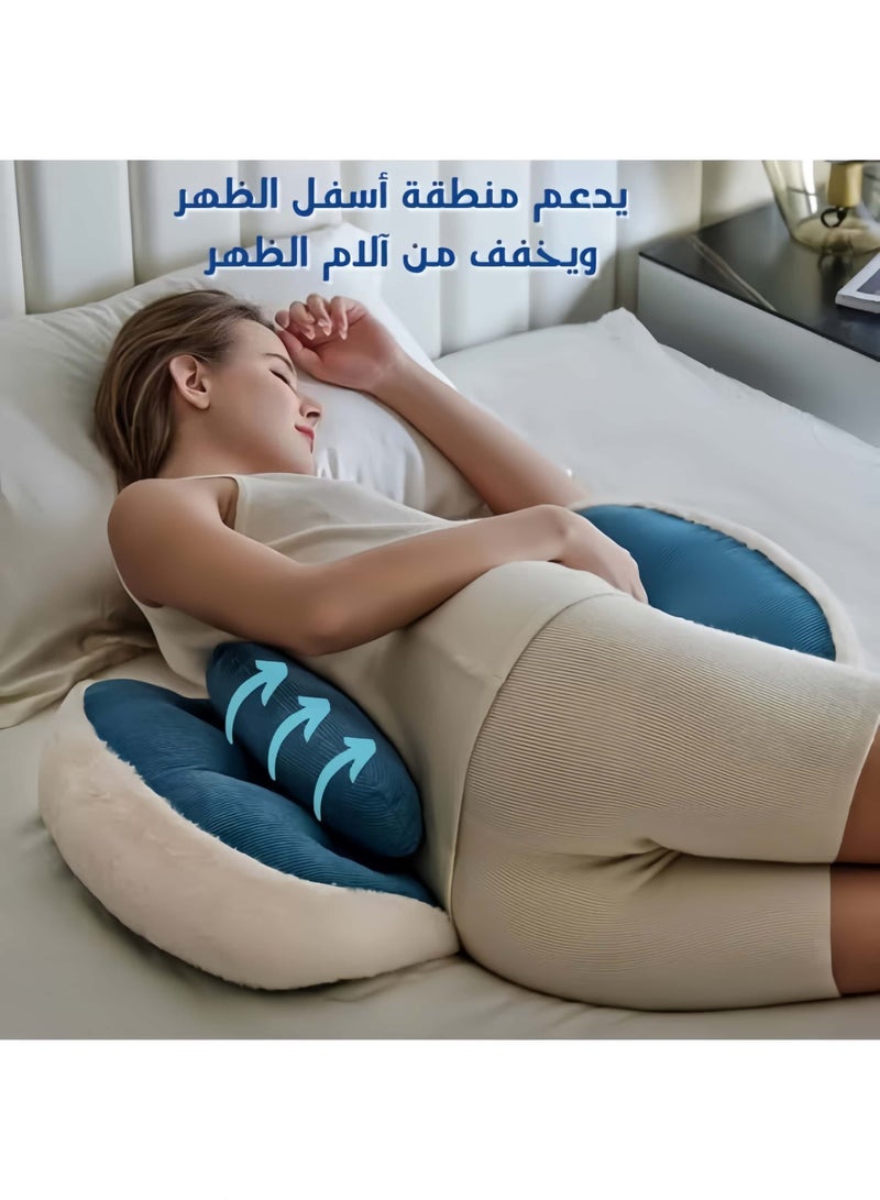 Mitoy Pregnancy Pillows for Sleeping, Faux Fur Luxury Maternity Pillow Support for Pregnant Women(Blue) - Image 5