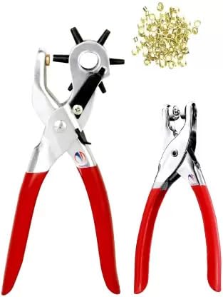 Mass Pro Mass Pro 2Pcs Set Leather Hole Punching Plier Grommet Rivets Eyelet Setting Plier Punch Plier Length 9 inch 