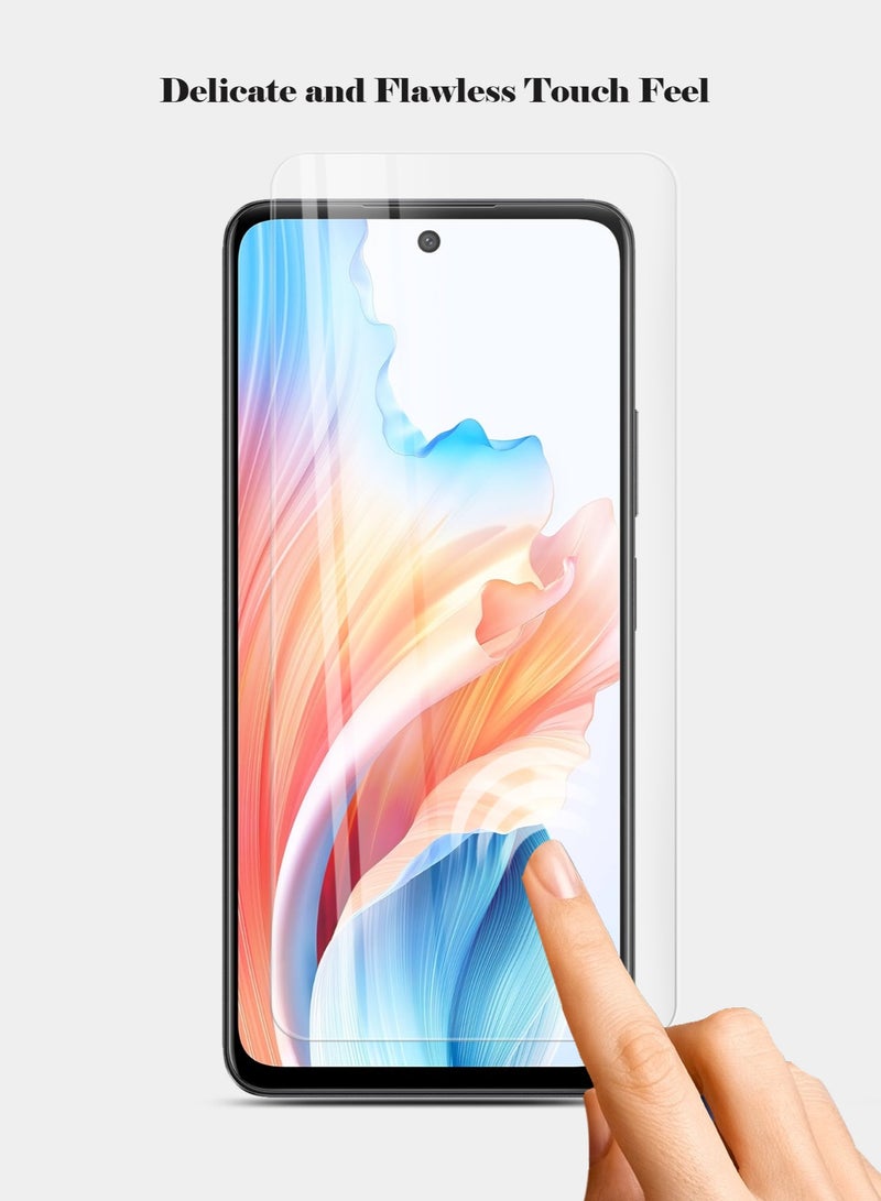 Techie حافظة لهاتف اوبو A79 وواقي شاشة كومبو 2 في 1 - حافظة شفافة من مادة TPU مع واقي شاشة من الزجاج المقوى عالي الدقة - Image 2