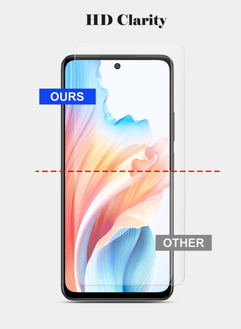 Techie حافظة لهاتف اوبو A79 وواقي شاشة كومبو 2 في 1 - حافظة شفافة من مادة TPU مع واقي شاشة من الزجاج المقوى عالي الدقة - Image 4