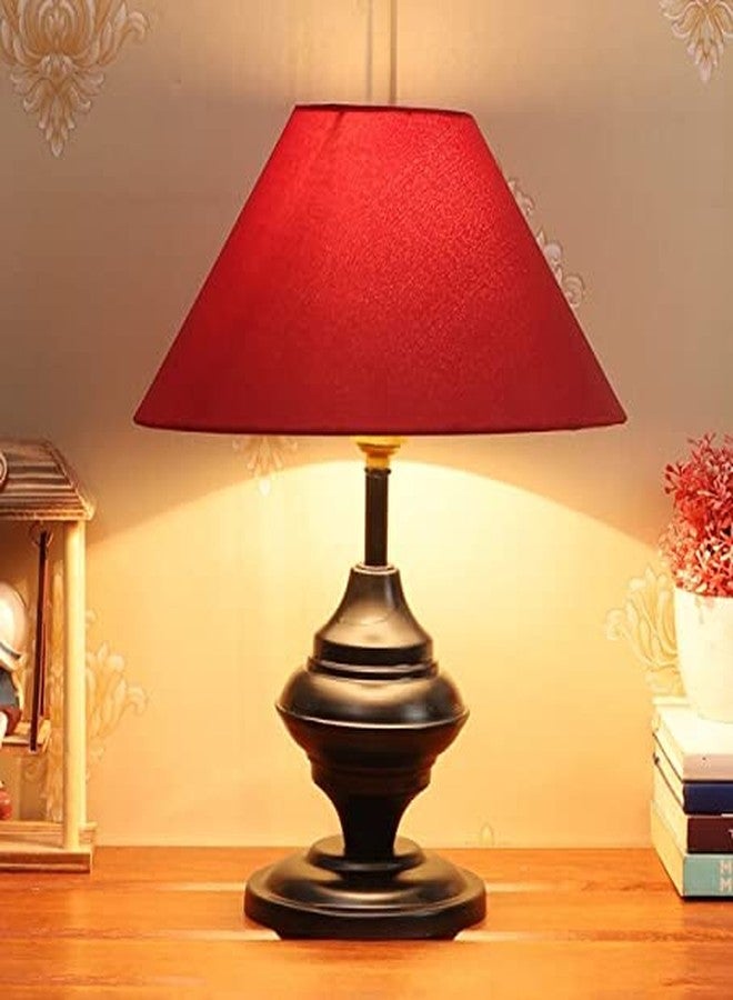 VRCT مصباح طاولة VRCT ذو غطاء أحمر وقاعدة معدنية سوداء - Image 2
