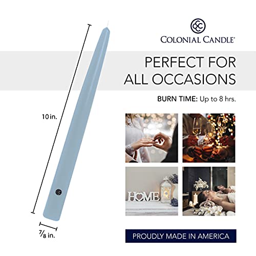 Colonial Candle Unscented Taper Candle, Handipt Collection, Wedgewood, 10 In, Pack of 12 - Up to 8 Hours Burn - Image 3