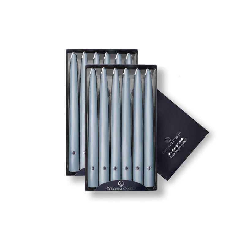 Colonial Candle Unscented Taper Candle, Handipt Collection, Wedgewood, 10 In, Pack of 12 - Up to 8 Hours Burn - Image 2