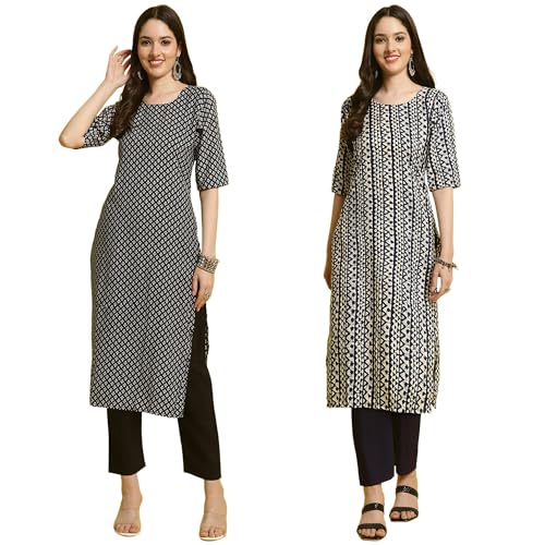 Tee Projekt Straight Kurta & Pant for Women Ethnic Kurta Set for Women (Pack of 2) - Image 1