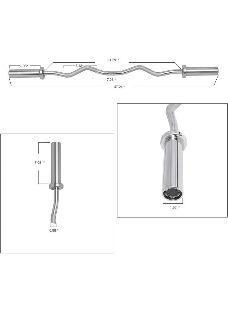 بالانس فورم باربيل أولمبي من BalanceFrom لرفع الأثقال وبناء العضلات، قدرة تحمل حتى 700 رطل، مصنوع من فولاذ قوي مع مقابض منقوشة، طرف 2 بوصة، مثالي للقرفصاء والرفعة الميتة والبنش بريس وتمارين القوة - Image 4