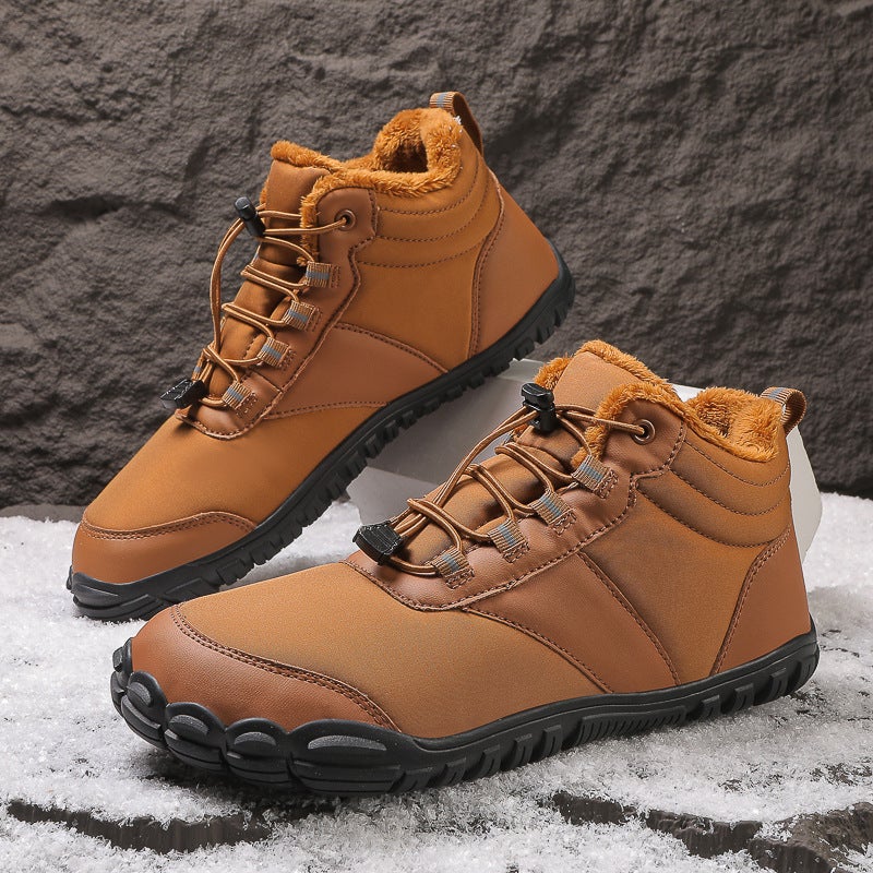 New High-Top Five-Finger Cotton Shoes Snow Boots Non-Slip Plush Warm Waterproof Shoes Outdoor Sneaker Rock-Climbing Mountaineering Shoes - Image 4