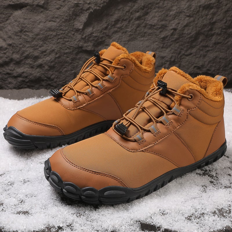New High-Top Five-Finger Cotton Shoes Snow Boots Non-Slip Plush Warm Waterproof Shoes Outdoor Sneaker Rock-Climbing Mountaineering Shoes - Image 1