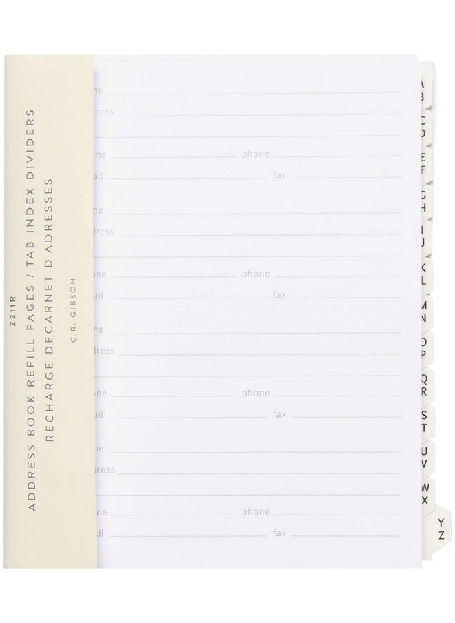 C.R. Gibson C.R. Gibson A1 Address Book Refill with 55 Sheets and 13 Dividers, 5.25" x 6.5" (Z211R) 
